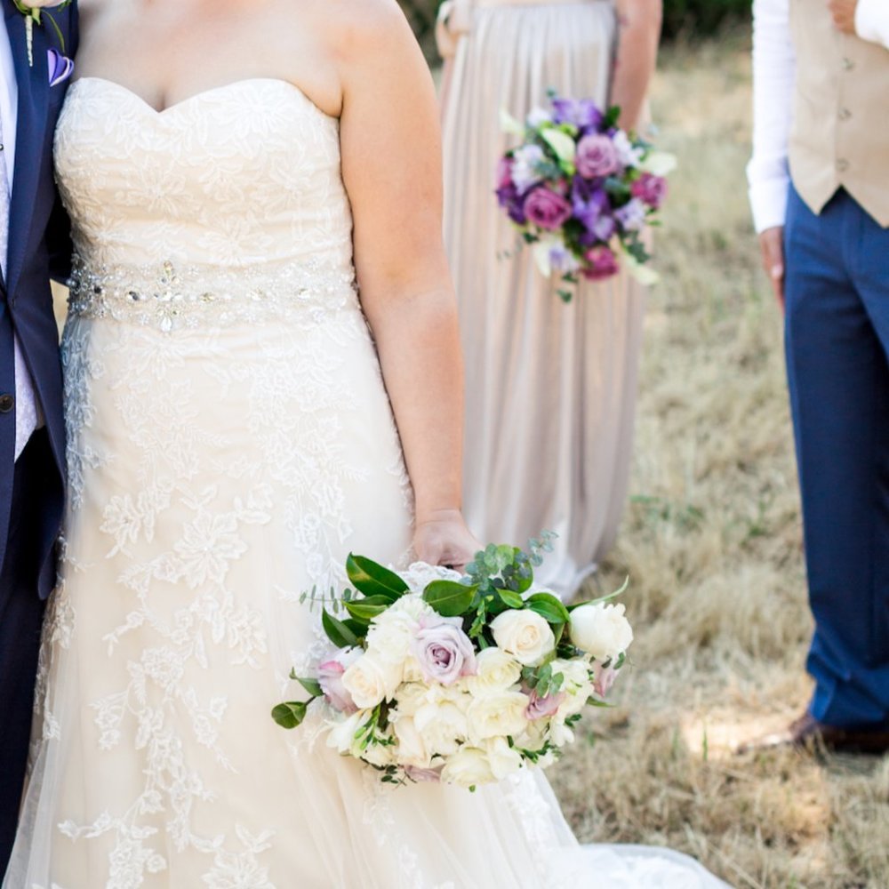David’s Bridal Sweetheart A-Line Tulle and Lace Wedding Gown in Solid Ivory